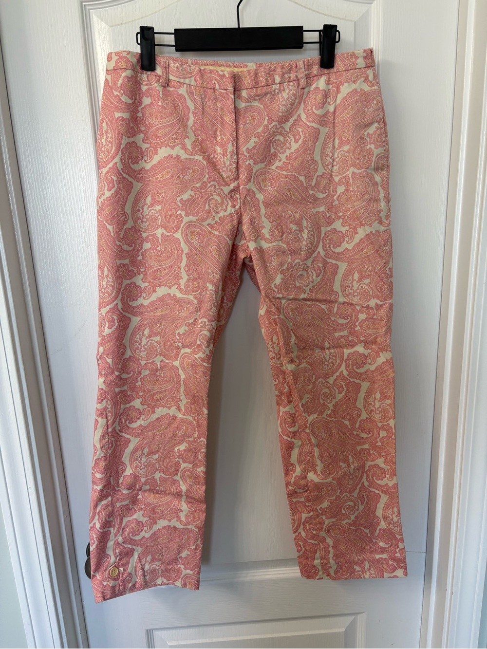 J. Crew Favorite Fit Pink Paisley Capri Pants Size 10